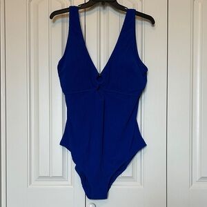 City Chic Royal Blue One-Piece Swimsuit with Front Ring Detail